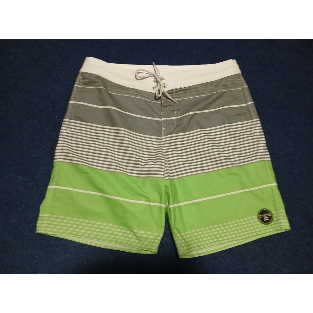 BILLABONG Men's Swim Trunks,Board Shorts Green/Grey Zipper Pocket 33